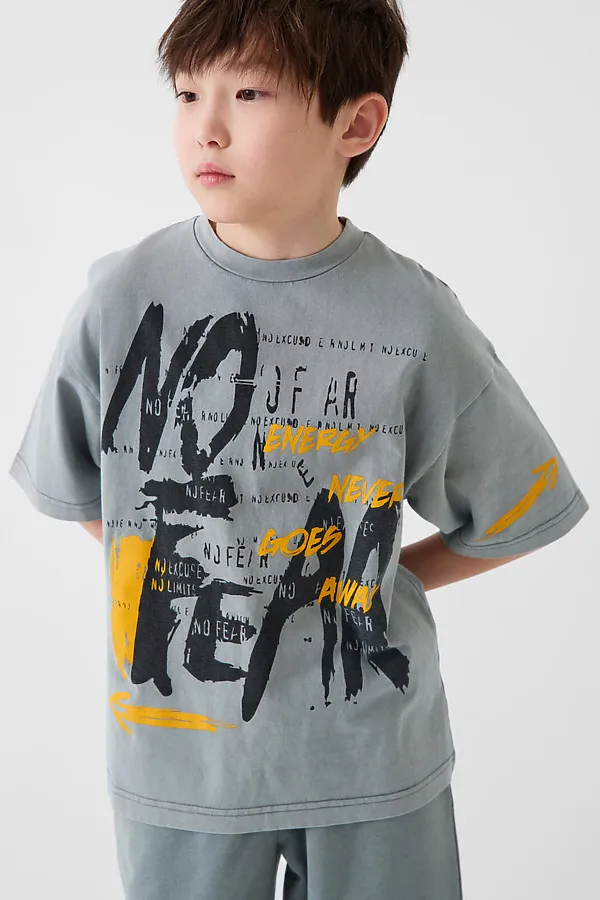 Фуфайка трикотажная для мальчиков (футболка) PLAYTODAY, серый - фото 1