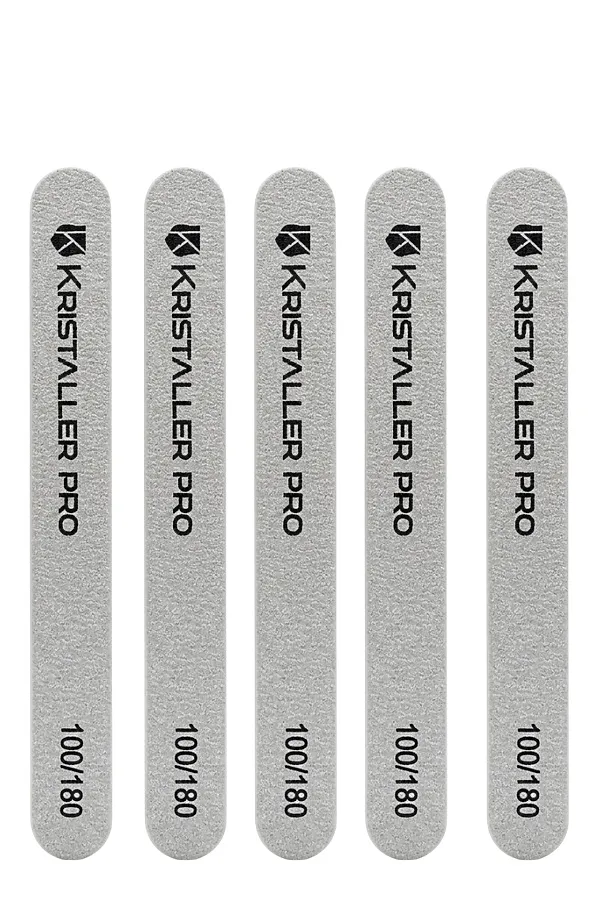 Kristaller Пилка маникюрная на деревянной основе тонкая, 100/180 грит, 13 см, 50 шт. KRISTALLER, - - фото 1