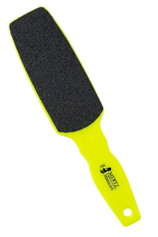 Mertz Тёрка педикюрная двусторонняя абразивная 100/180 грит / 426, неоновый желтый KRISTALLER, - - фото 1