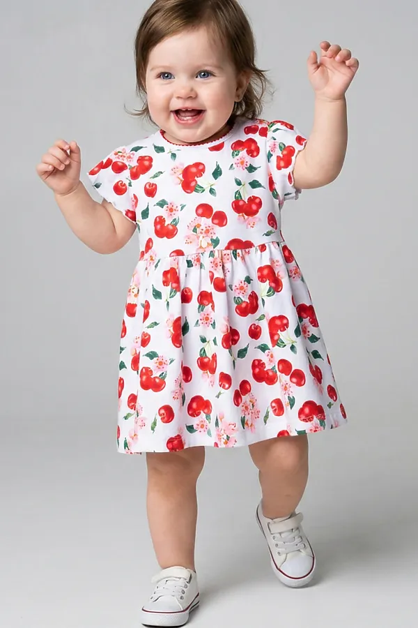 Платье детское трикотажное для девочек PLAYTODAY, разноцветный - фото 1