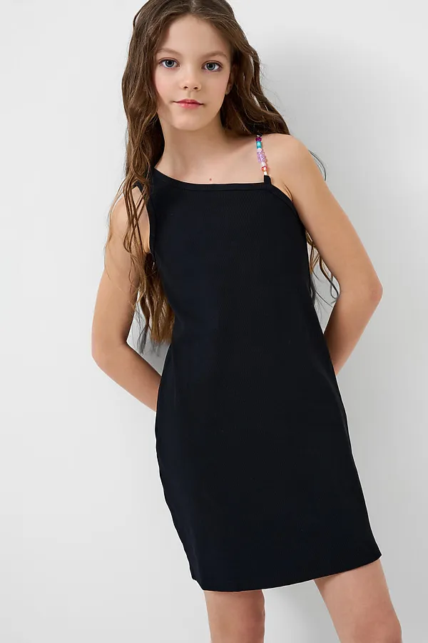 Платье трикотажное для девочек PLAYTODAY, черный - фото 1
