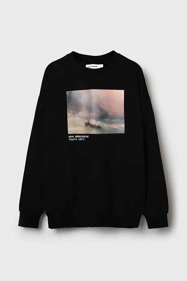 Толстовка трикотажная для мужчин PLAYTODAY, черный - фото 1