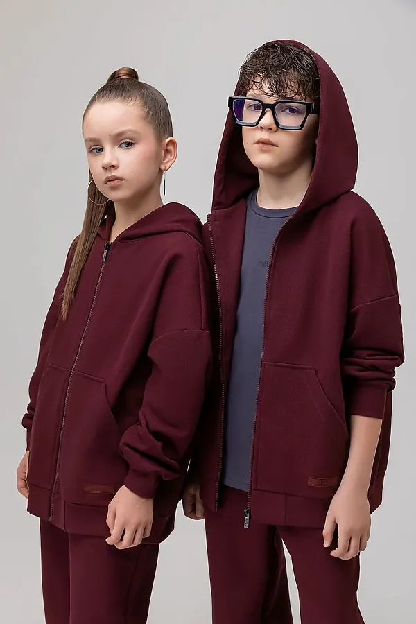 Костюм ПИКЕ с толстовкой BODO, бордовый - фото 1