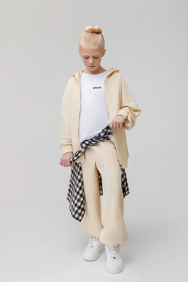 Костюм ПИКЕ с толстовкой BODO, кремовый - фото 1