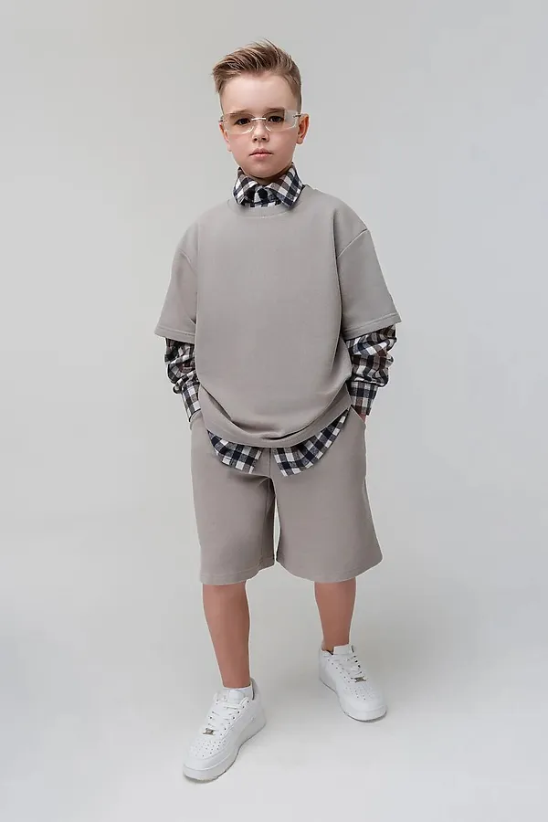 Костюм ПИКЕ с шортами BODO, бежевый - фото 1