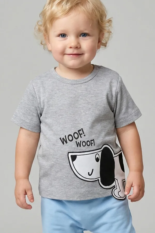 Джемпер детский трикотажный для мальчиков (футболка) PLAYTODAY, серый - фото 1