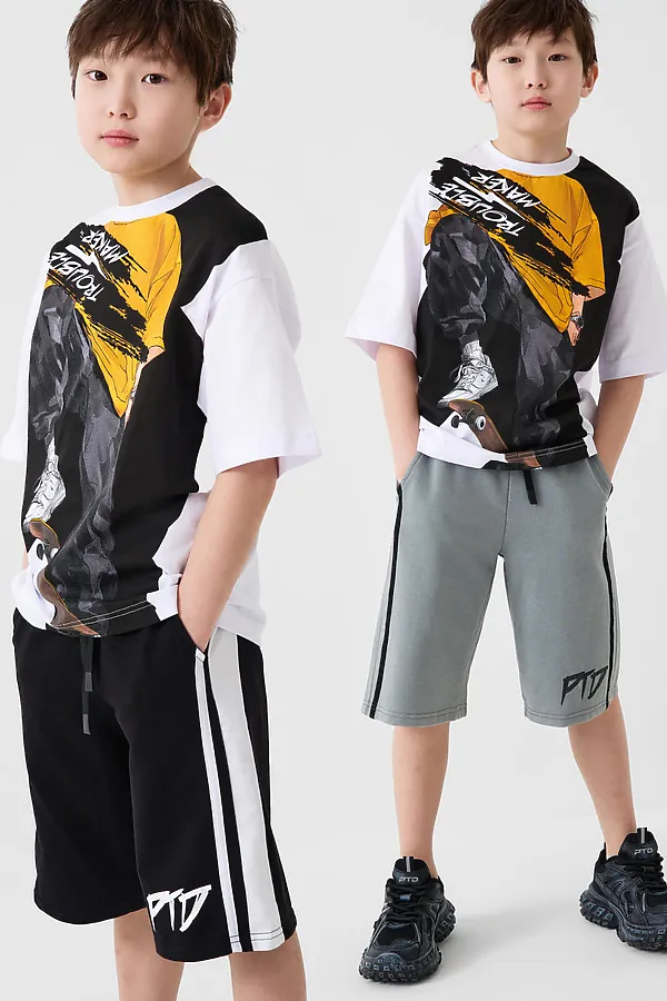 Шорты трикотажные для мальчиков, 2 шт в комплекте PLAYTODAY, белый,черный,серый - фото 1