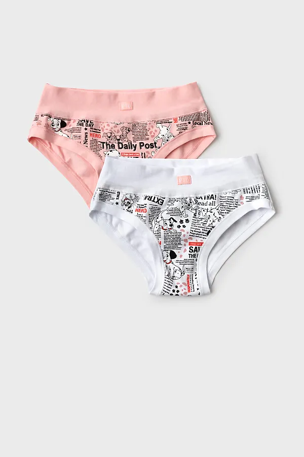 Трусы трикотажные для девочек, 2 шт в комплекте PLAYTODAY, разноцветный - фото 1