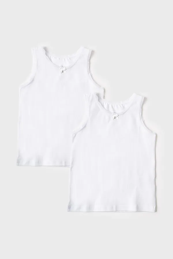 Майка трикотажная для девочек, 2 шт в комплекте PLAYTODAY, белый - фото 1