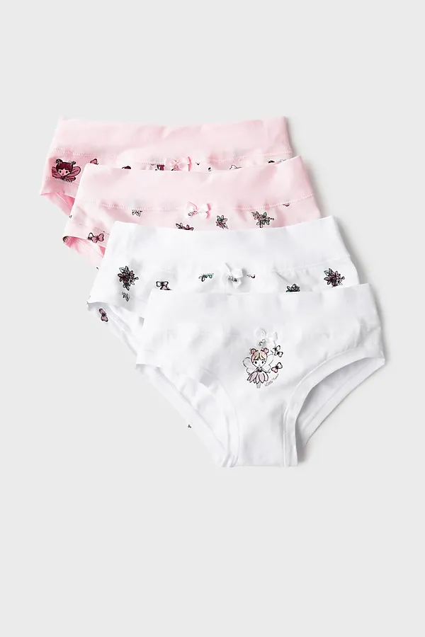 Трусы трикотажные для девочек, 4 шт в комлекте PLAYTODAY, разноцветный - фото 1