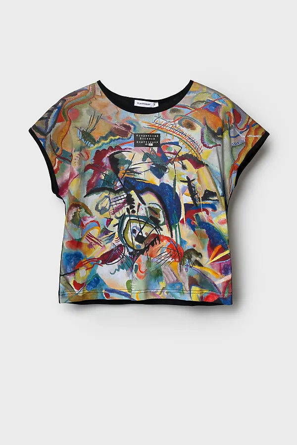 Фуфайка трикотажная для женщин (футболка) PLAYTODAY, черный,белый - фото 1