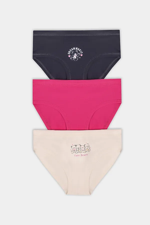 Трусы для девочек (3шт.) MARK FORMELLE, жасмин +печать - фото 1