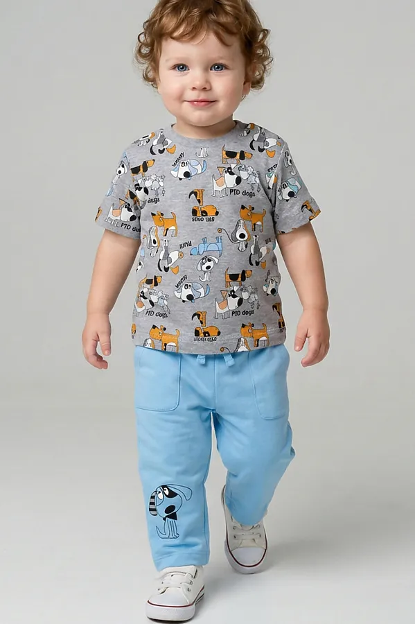 Комплект детский трикотажный для мальчиков: джемпер (футболка), брюки PLAYTODAY, разноцветный - фото 1