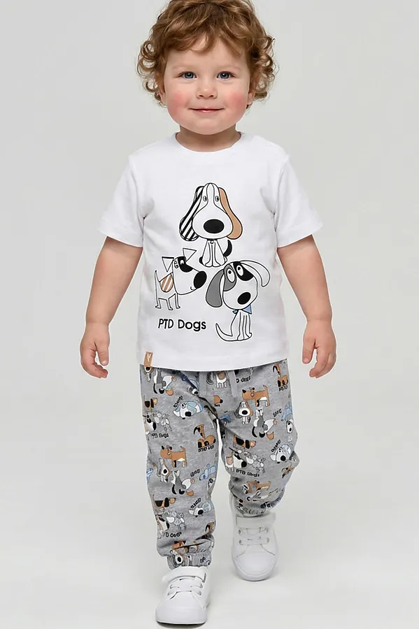 Комплект детский трикотажный для мальчиков: джемпер (футболка), брюки PLAYTODAY, разноцветный - фото 1