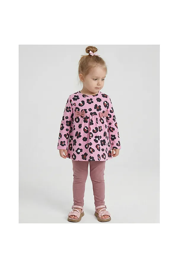 Комплект джемпер интерлок и лосины кулирка YOULALA, розовый - фото 1