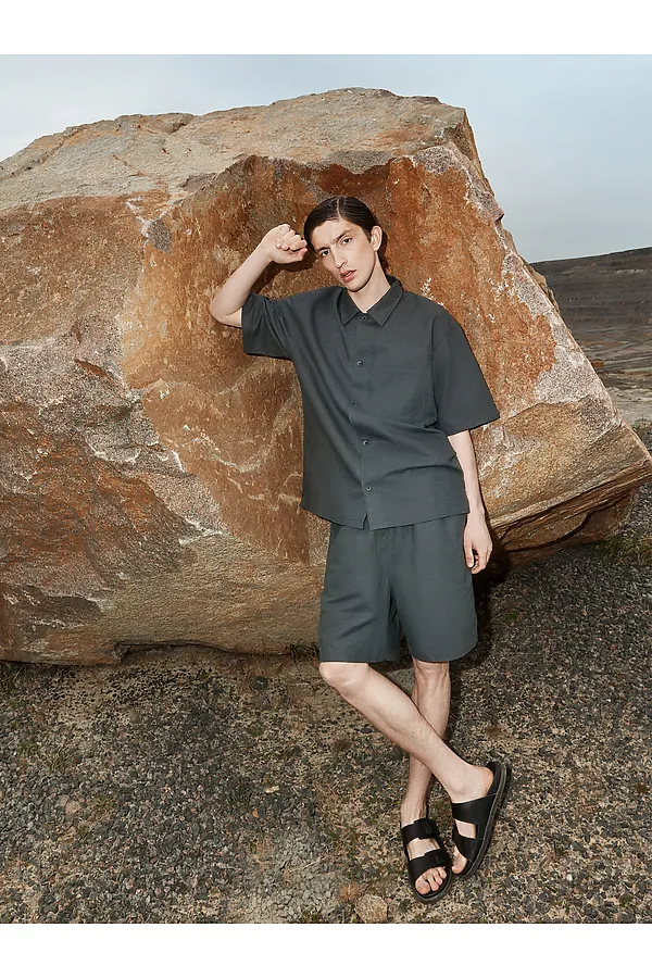 Комплект мужской (рубашка, шорты) MARK FORMELLE, сталь - фото 1