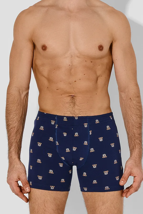 Трусы мужские MARK FORMELLE, бульдоги на т.синем - фото 1