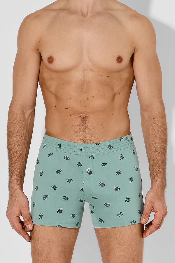 Трусы мужские MARK FORMELLE, биг босс на зеленом - фото 1