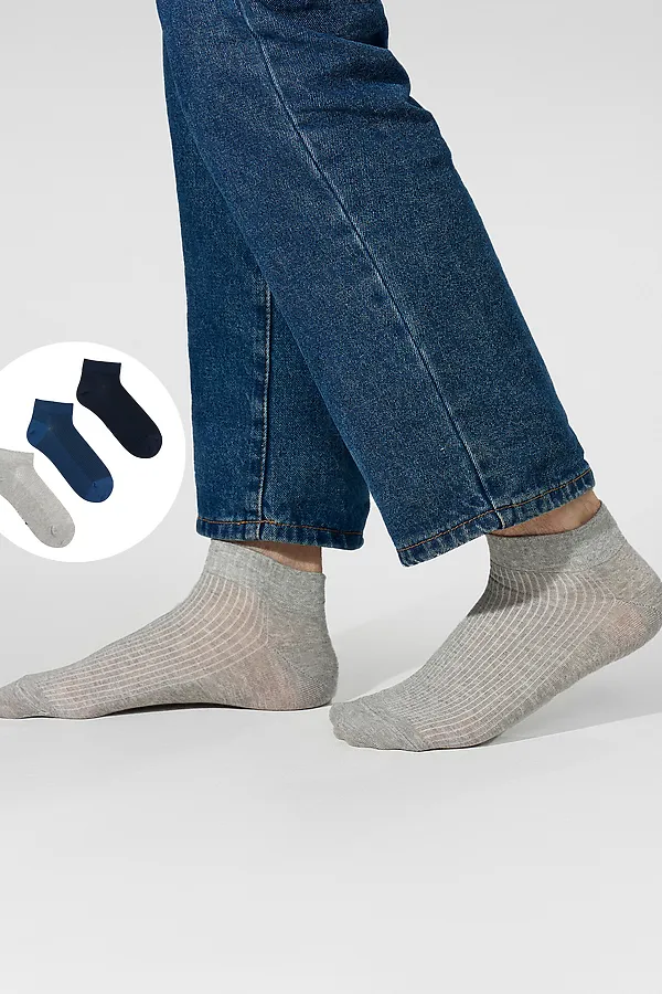 Носки мужские (3 пары) MARK FORMELLE, сер.меланж /джинсовый /т.синий/ - фото 1