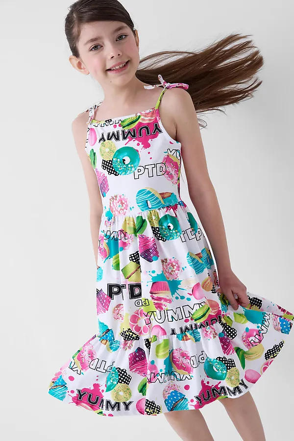 Сарафан трикотажный для девочек PLAYTODAY, разноцветный - фото 1