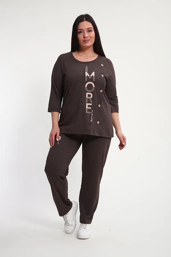 Костюм с брюками КБЖ0044 НАТАЛИ, коричневый - фото 1