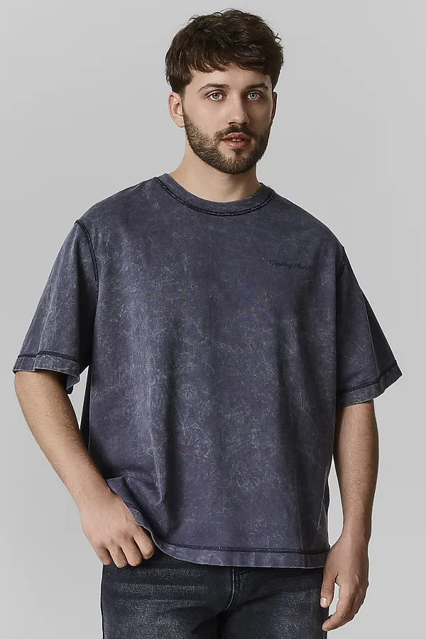 Футболка мужская MARK FORMELLE, acid wash графит +печать1 - фото 1