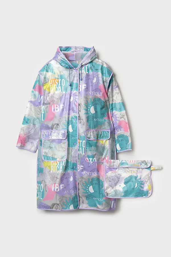 Плащ из полимерного материала для женщин (дождевик) PLAYTODAY, разноцветный - фото 1