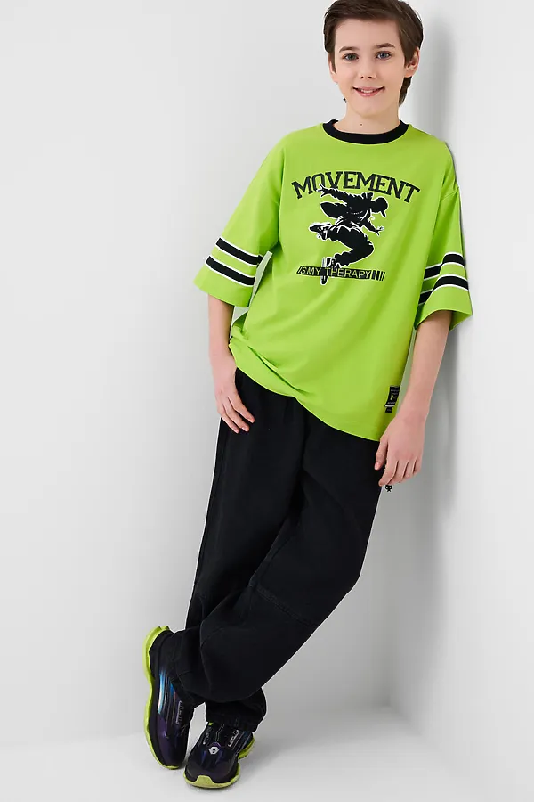Фуфайка трикотажная для мальчиков (футболка) PLAYTODAY, светло-зеленый - фото 1