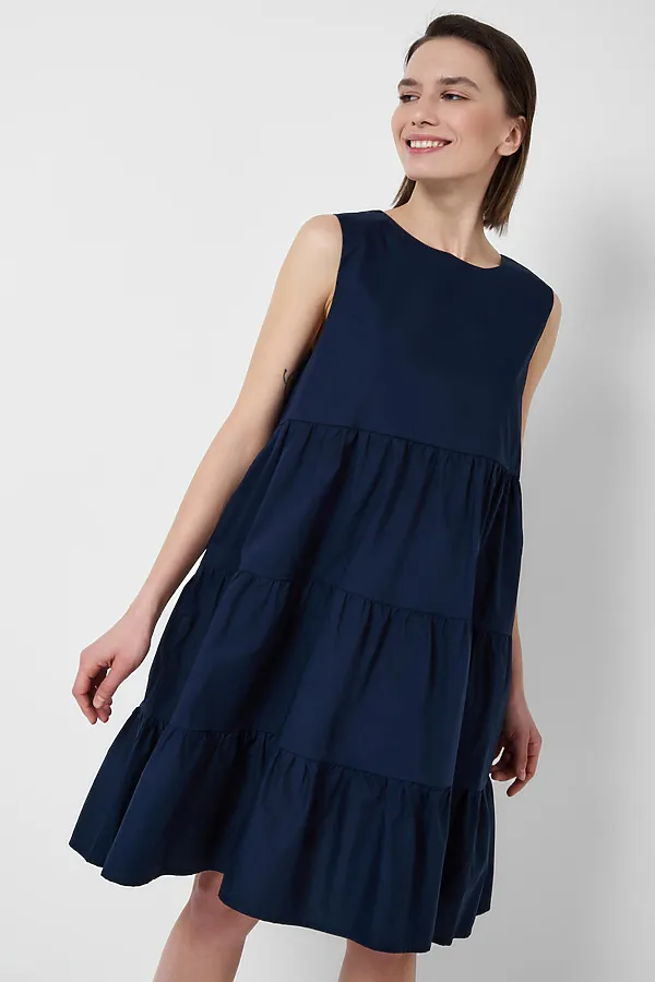 Платье текстильное для женщин PLAYTODAY, тёмно-синий - фото 1