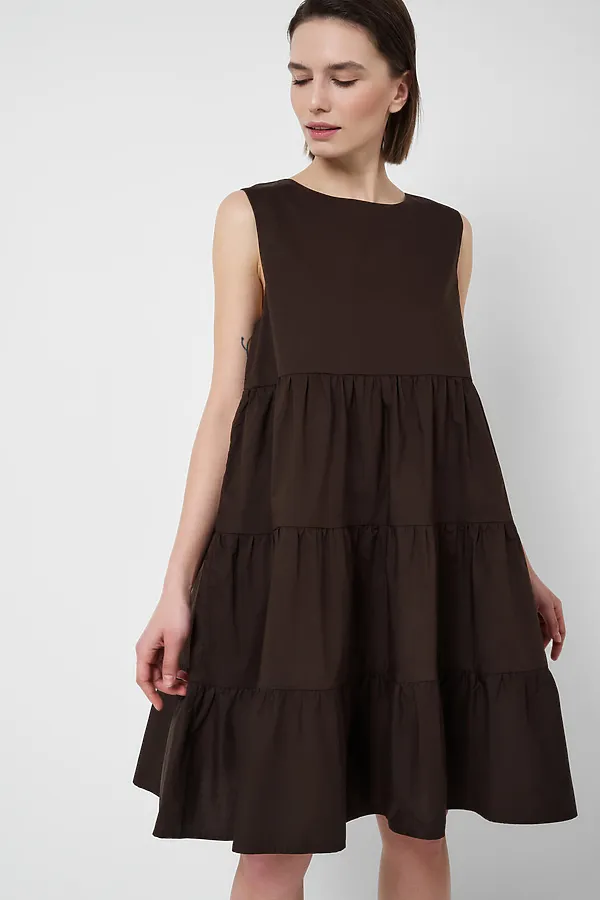 Платье текстильное для женщин PLAYTODAY, коричневый - фото 1