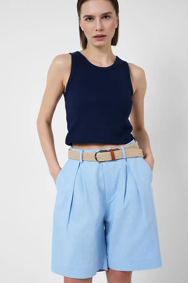 Шорты текстильные для женщин PLAYTODAY, голубой - фото 1