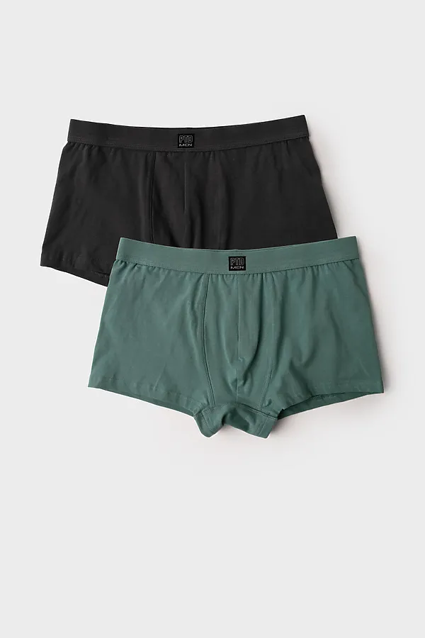 Трусы трикотажные мужские - боксеры, 2 шт в комплекте PLAYTODAY, светло-зеленый,серый - фото 1