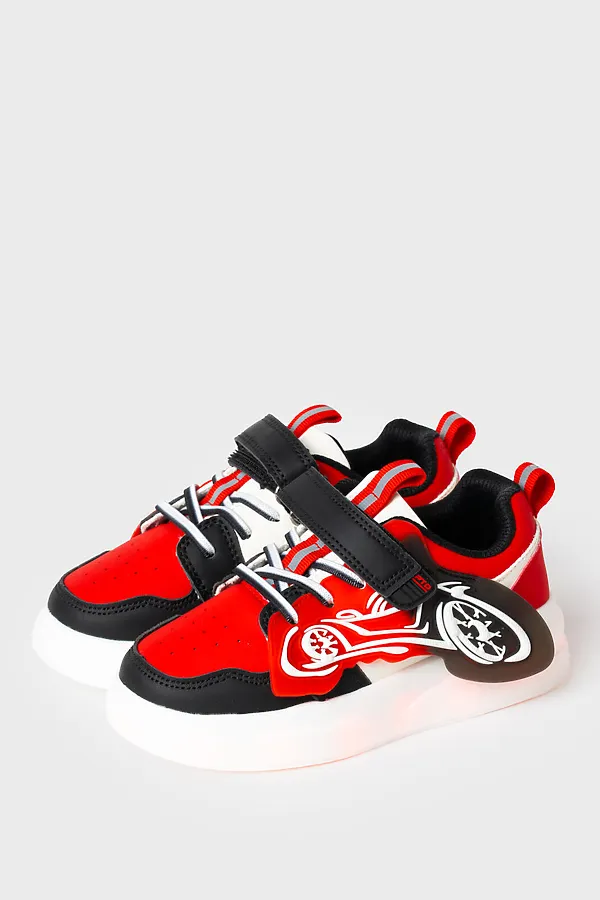 Полуботинки для мальчиков PLAYTODAY, черный,красный - фото 1