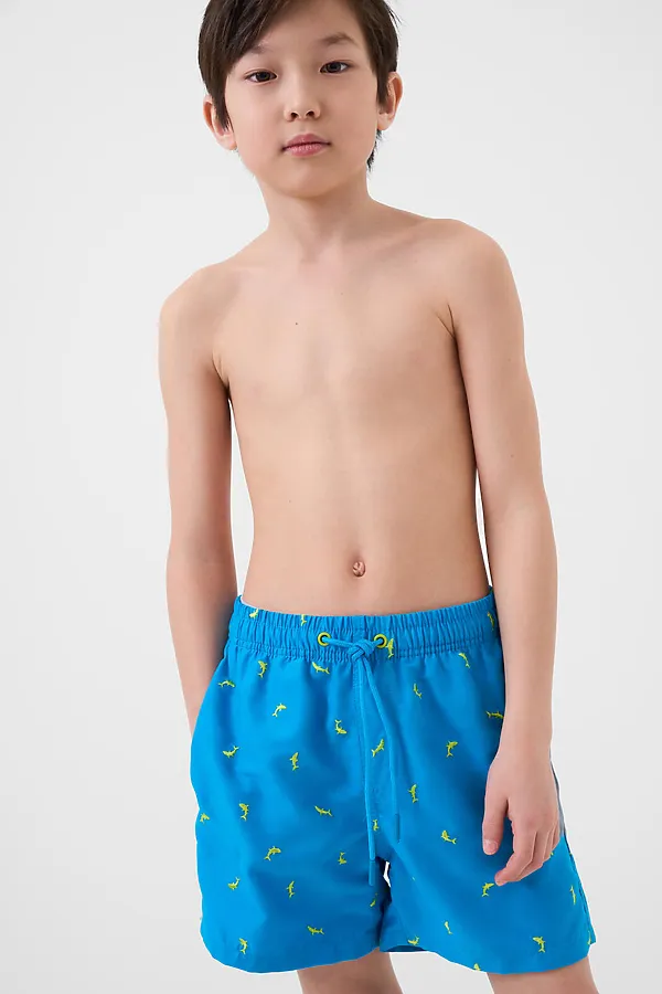 Шорты текстильные плавательные для мальчиков, средней длины PLAYTODAY, ярко-синий,светло-зеленый - фото 1