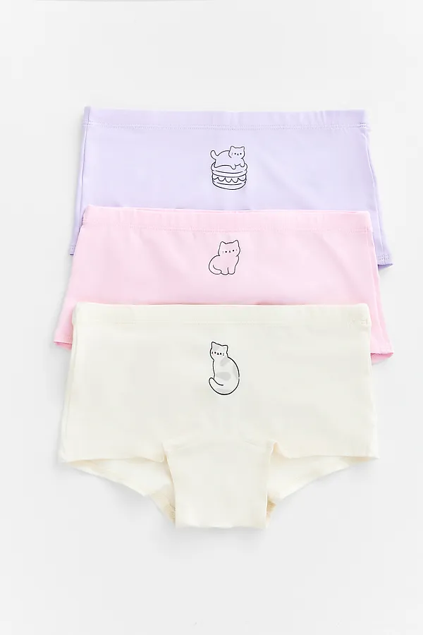 Трусы для девочек (3шт.) MARK FORMELLE, молочный +печать1 - фото 1