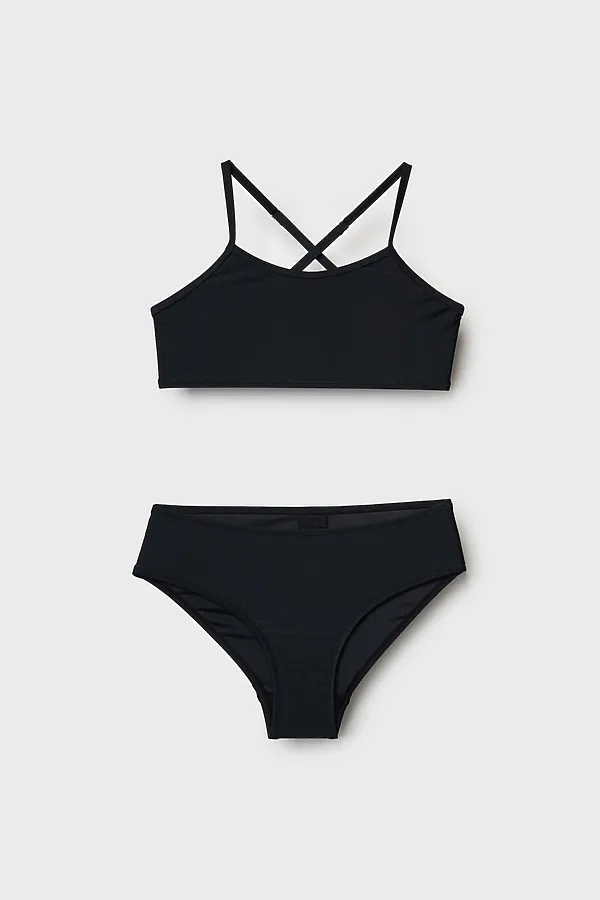 Купальный костюм трикотажный для девочек PLAYTODAY, черный - фото 1