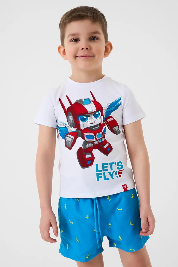 Шорты текстильные плавательные для мальчиков, средней длины PLAYTODAY, ярко-синий,светло-зеленый - фото 1