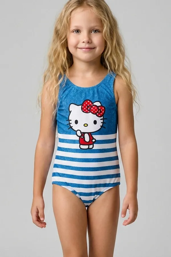 Купальник трикотажный для девочек PLAYTODAY, белый - фото 1