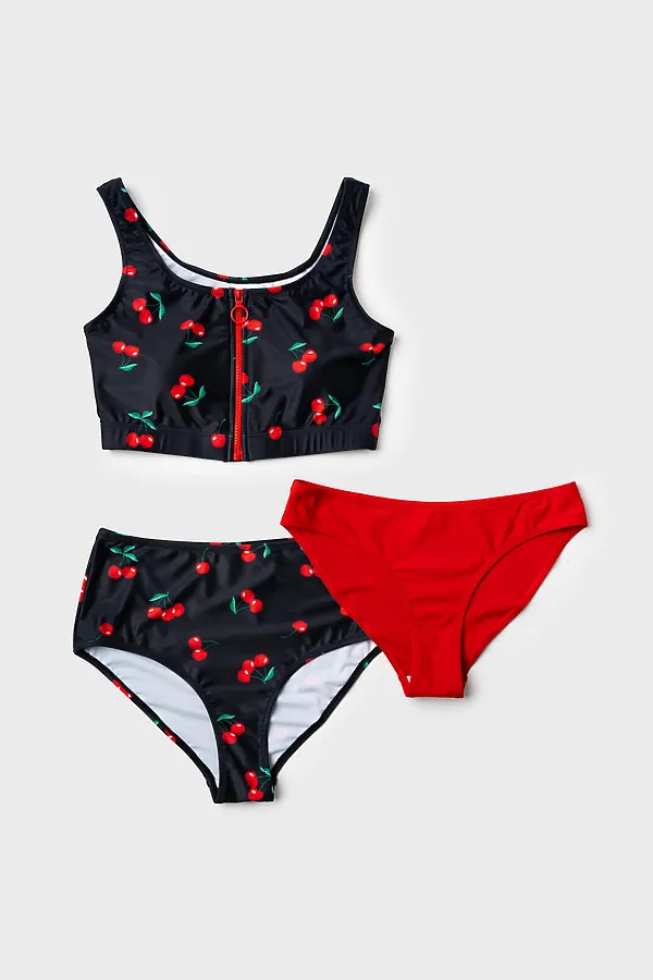 Комплект трикотажный для женщин: купальный костюм, плавки PLAYTODAY, разноцветный - фото 1