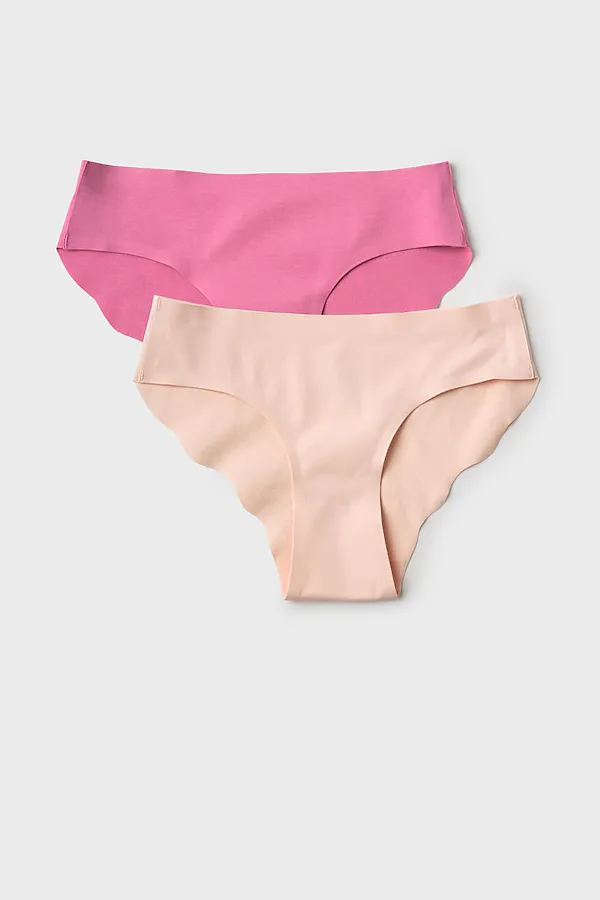 Трусы трикотажные для девочек, 2 шт в комплекте PLAYTODAY, розовый,бежевый - фото 1