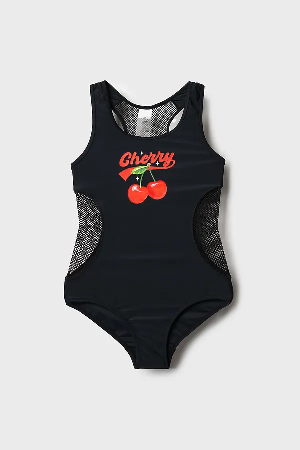 Купальник трикотажный для девочек PLAYTODAY, черный - фото 1