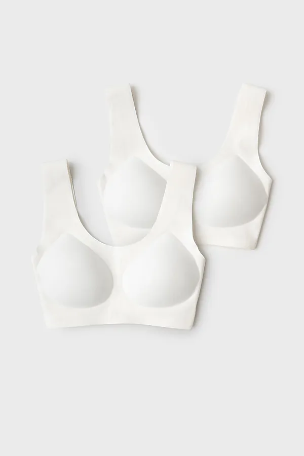 Топ (бра) трикотажный для девочек, 2 шт в комплекте PLAYTODAY, белый - фото 1