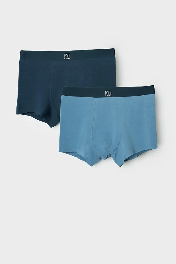 Трусы трикотажные для мужчин - боксеры, 2 шт в комплекте PLAYTODAY, серо-синий,тёмно-синий - фото 1
