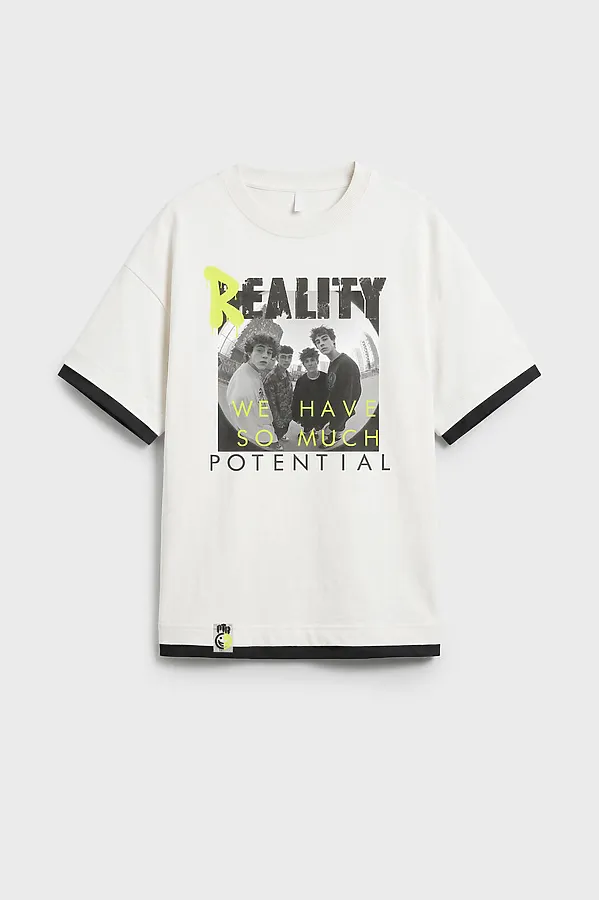 Фуфайка трикотажная для мальчиков (футболка) PLAYTODAY, белый - фото 1