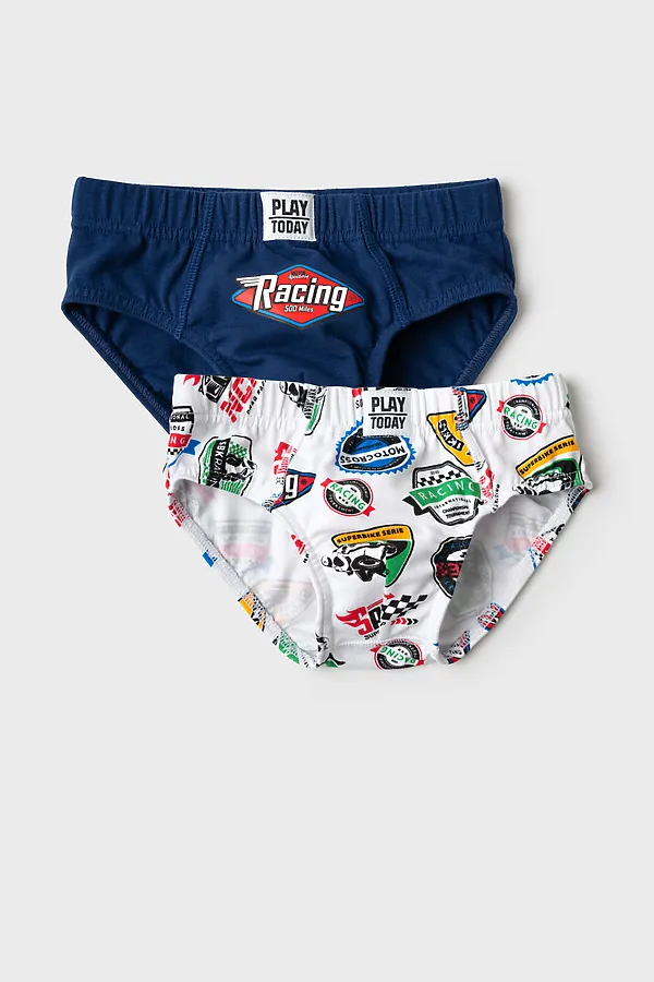 Трусы трикотажные для мальчиков - брифы, 2 шт в комплекте PLAYTODAY, разноцветный - фото 1