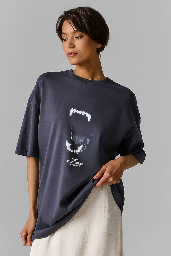 Футболка женская MARK FORMELLE, графит +печать5 - фото 1