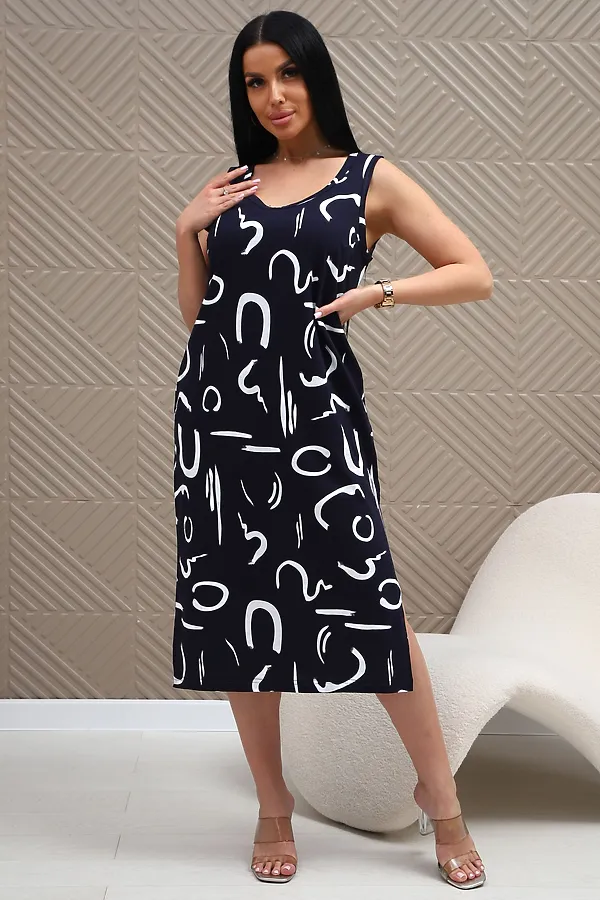 Сарафан 373т НАТАЛИ, темно-синий - фото 1