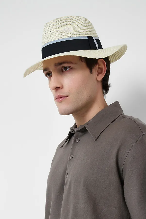 Шляпа соломенная для мужчин PLAYTODAY, белый - фото 1