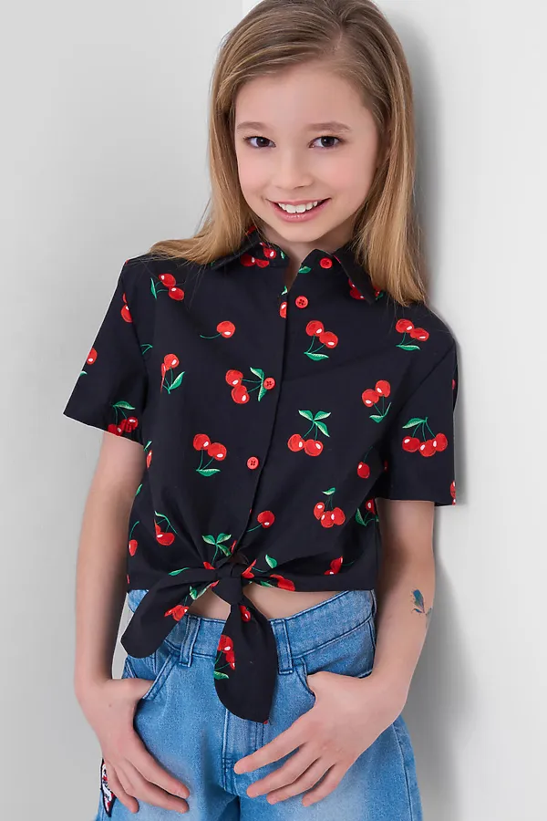 Рубашка текстильная для девочек PLAYTODAY, разноцветный - фото 1