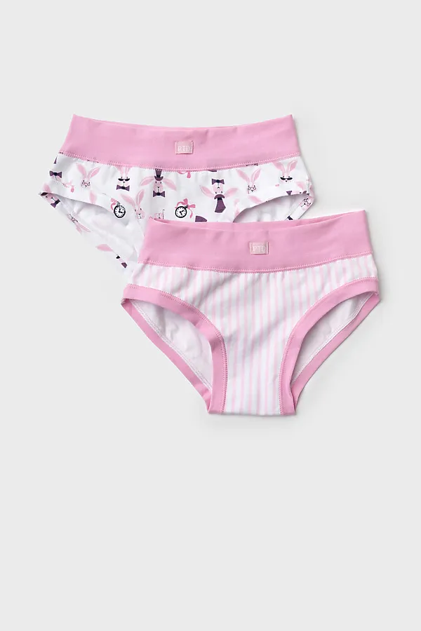 Трусы трикотажные для девочек, 2 шт в комплекте PLAYTODAY, разноцветный - фото 1